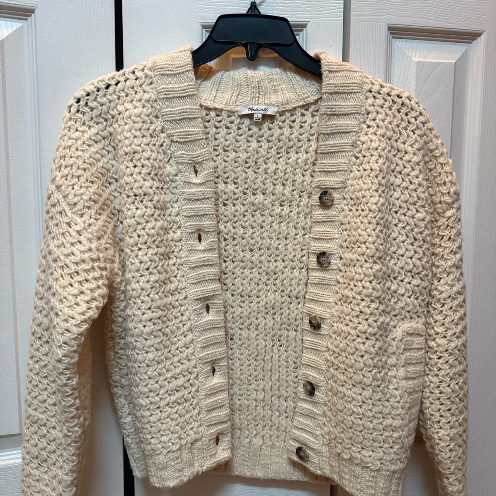 Madewell Cream Button-Up Cardigan